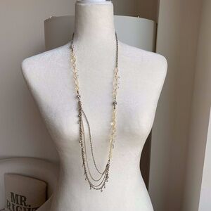 Ann Taylor Loft Yellow Chain Crystal Faceled multi